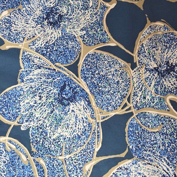 J.McLaughlin Dress Womens XS Blue Floral Sheath Stretch 3/4 Sleeve Knee Length - Picture 6 of 10